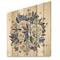 Designart - Bouquet Peonies In White and Blue - Traditional Print on Natural Pine Wood